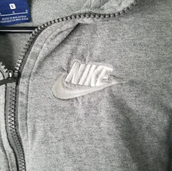 Nike Kids Grey Long Sleeve Full Zip Hoodie Size Large - Picture 4 of 10